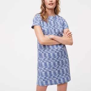 LOFT Blue Spacedye Shift Dress